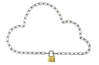 Chain and padlock shaped like a cloud