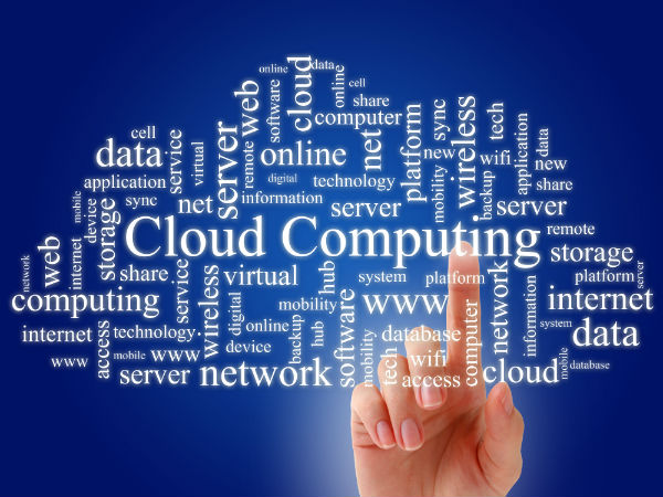 Cloud computing image made up with text of cloud components